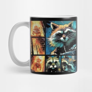 Street Cats need your Support - Vintage Raccoon Comic Cartoon Sticker T-shirt Mug